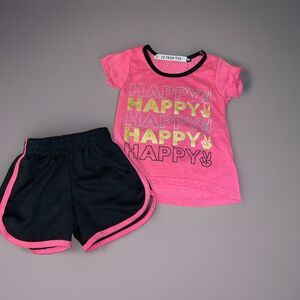 Love From The Heart Girls “Happy” Shorts Set Size 18 Months Cotton Blend